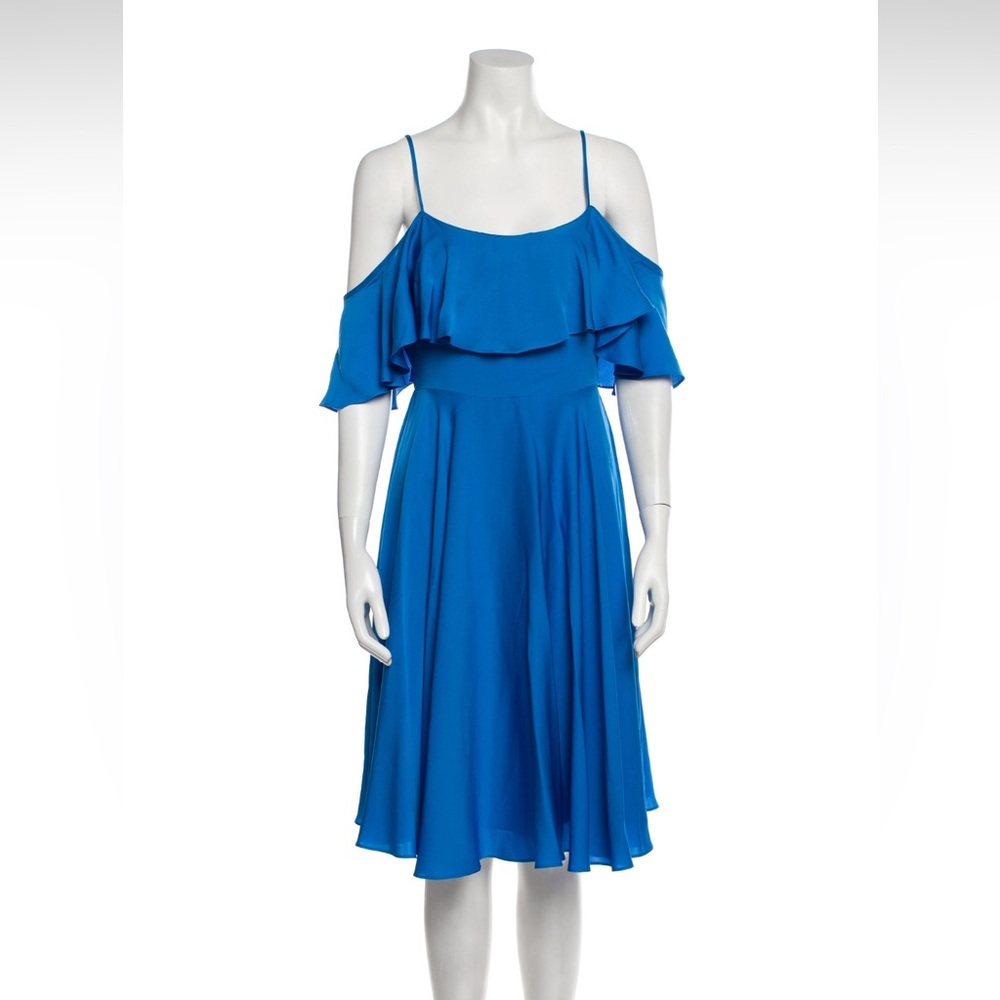 MILLY blue silk midi dress